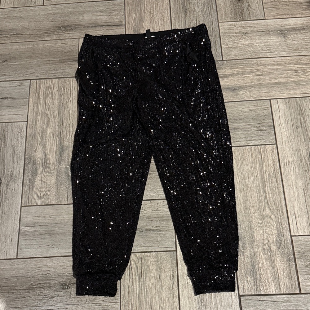 Cable & Gauge Black Glitter Kids Joggers